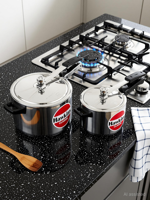 BAJAJ 2 L, 3 L, 5 L Inner Lid Pressure Cooker(Aluminium)