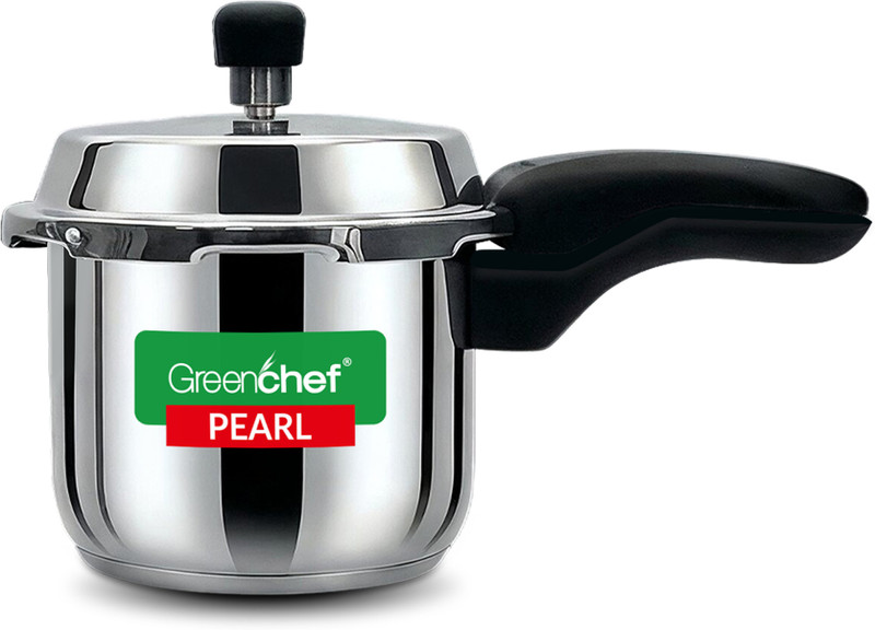 Greenchef Pearl Special Combo 2 L, 3 L, 5 L Outer Lid Induction Bottom Pressure Cooker(Stainless Steel)