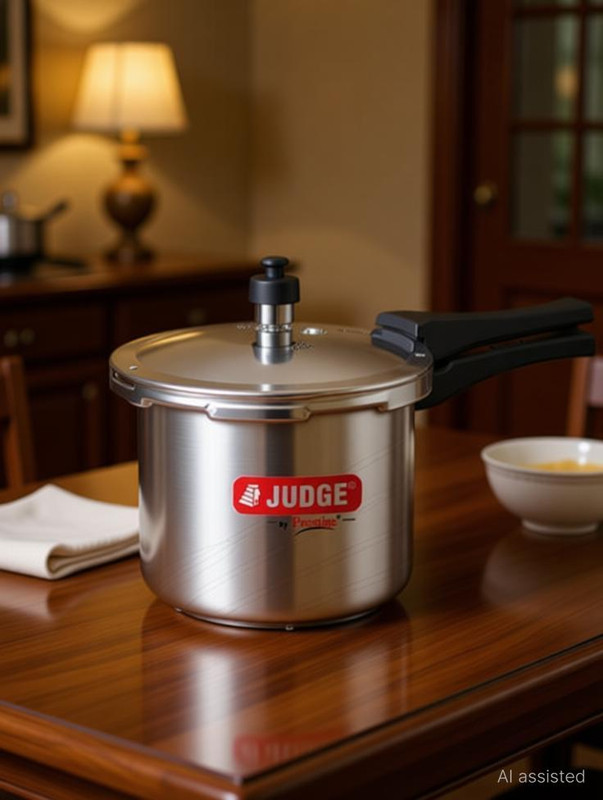 Prestige Judge ACE Outer Lid Easy Grip Handle|Long Lasting Regulator|Durable Gasket 5 L Outer Lid Induction Bottom Pressure Cooker(Stainless Steel)