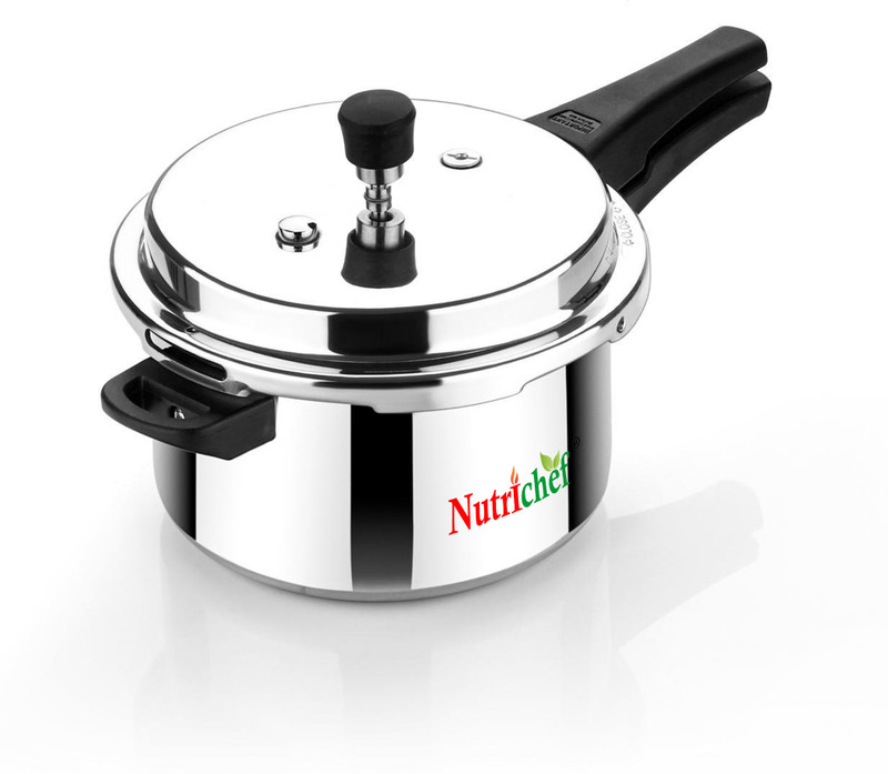 Nutrichef 5 Litres Double Safety Valve Pressure Cooker, ISI Marked, 5-Year Warranty 5 L Outer Lid Pressure Cooker(Aluminium)