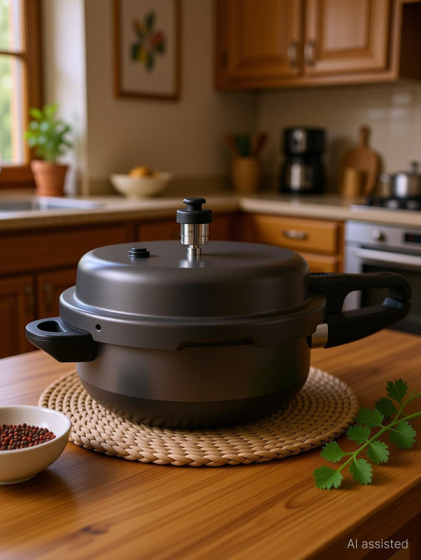 Aramex Delux Senior Pressure Pan 5 Litre 5 L Outer Lid Pressure Cooker & Pressure Pan(Aluminium)
