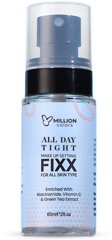 Million Colors Makeup Fixer Setting Spray All Day Tight Waterproof Long Lasting For Oily Skin Primer  - 60 ml(Transparent)