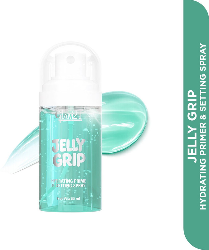Glam21 Jelly Grip Hydrating Primer & Setting Spray With Hyaluronic Acid & Aloe Vera | Primer - 60 ml(Transparent)