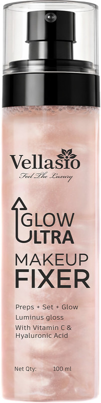 vellasio Glow Up Makeup Fixer Spray | Prep & Set | Dewy Radiance | Vitamin C  Primer  - 100 ml(PINK)