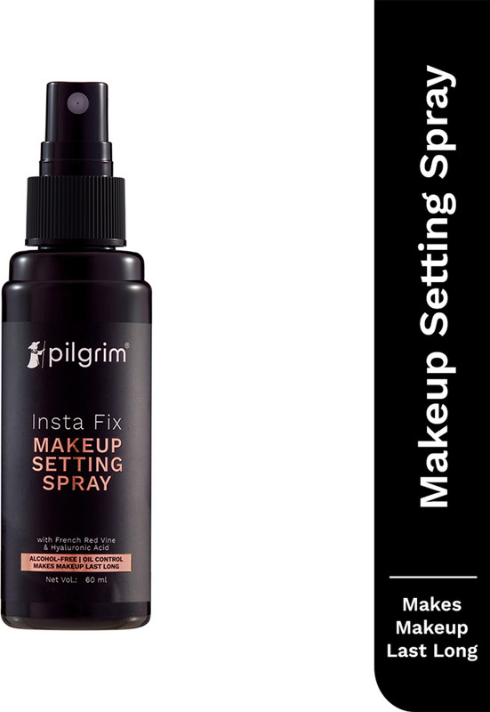 Pilgrim Insta Fix Makeup Setting Spray With French Red Vine|Makes Makeup Longlasting Primer - 60 ml(Trnasparent)