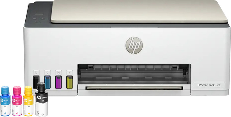 HP Smart Tank All in One 583 Multi-function WiFi Color Ink Tank Printer (Borderless Printing) for Print/Copy/Scan with Up to 4000 pages of Black or 6000 pages of color ink in the box and Mobile Fax Support with HP Smart App(4 Ink Bottles Included)