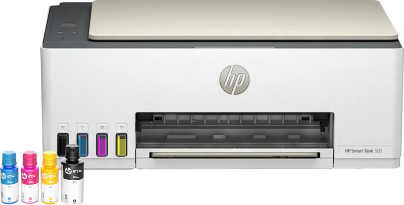 HP Smart All In One 529 Multi-function Color Ink Tank Printer for Print/Scan/Copy with Up to 4000 Black & 6000 color pages of ink in box(4 Ink Bottles Included)