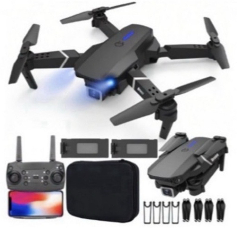 Hoveric E88 Pro Drone with 4K WiFi Camera, Obstacle Sensor & Dual Battery Support 2.4 GHz AM4 4 Core Processor Designed for Workstation(Black)