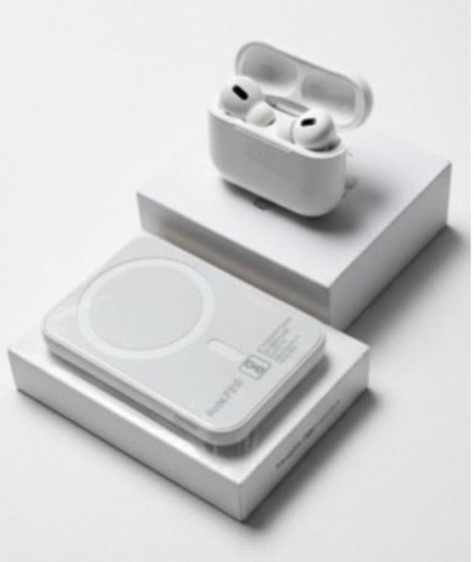 MagPulse AirPods 2 Pro & MagSafe Powerbank Combo | Noise Cancel TWS with Fast Charger 5.3 GHz AM2 2 Core Processor Designed for Mobile(White)