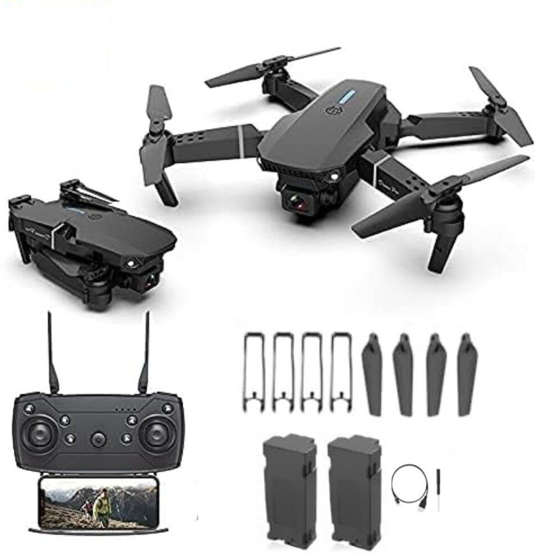 PROFLY E88 Pro 4K WiFi FPV Drone with Speed Control, Auto Stabilize & LED Glow Lighting 2.4 GHz AM4 4 Core Processor Designed for Workstation(Black)