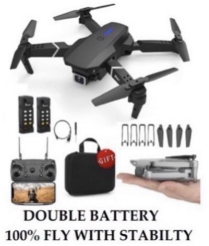 Flyzon E88 Pro Drone with 4K Dual Lens, Gesture Video & Auto Return Mode 2.4 GHz AM4 4 Core Processor Designed for Workstation(Black)