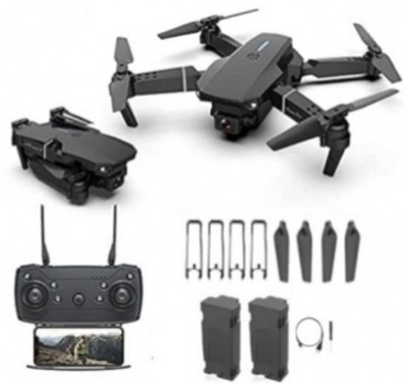 HoverOne E88 Pro 4K Camera Drone with HD FPV Live View, LED Lights, 2.4 GHz AM4 4 Core Processor Designed for Workstation(Black)