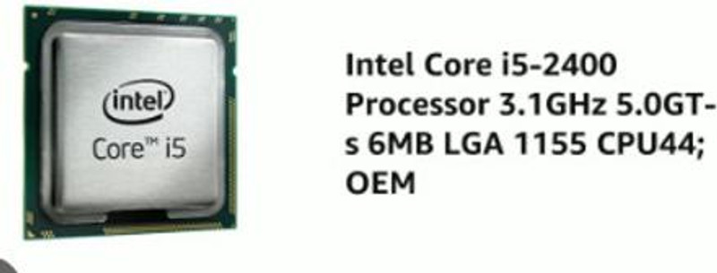 PROCESSORE i5 2nd gen i5 2400 3.1 GHz LGA 1155 4 Core Processor Designed for Desktop, Server(Multicolor)