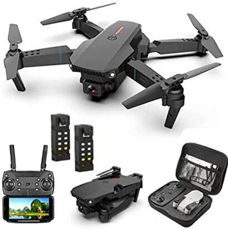 VortexFly Drone E88 Pro Foldable 4K Drone with FPV Streaming, Gesture & One Key Start 2.4 GHz AM2+ 2 Core Processor Designed for Workstation(Black)