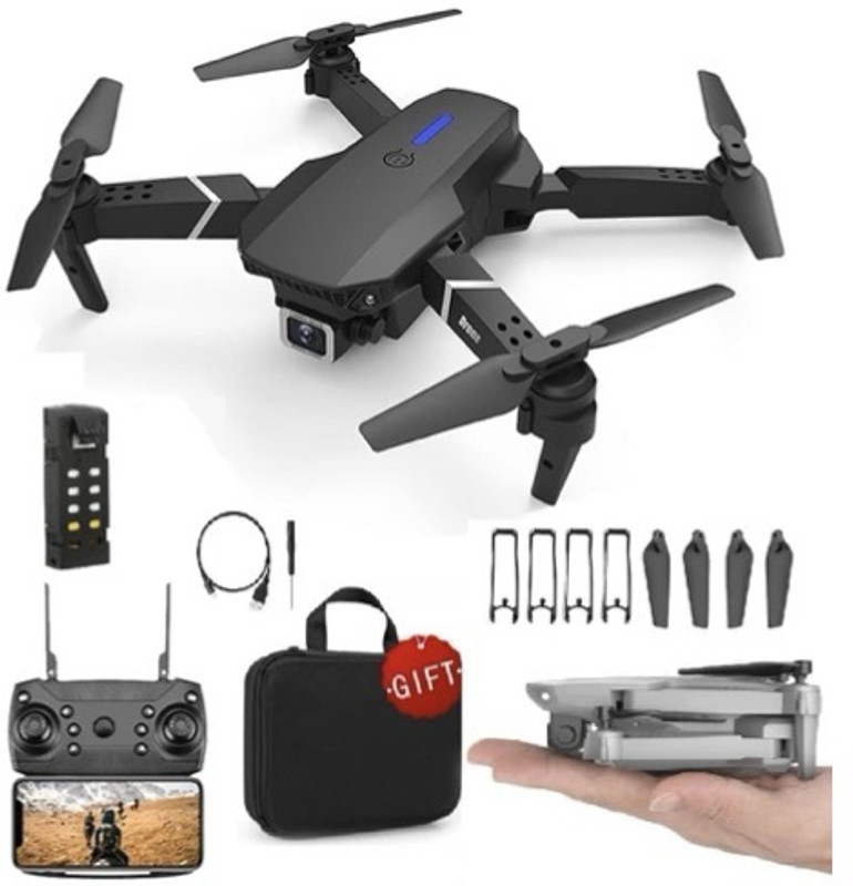 HoverOne E88 Pro Foldable 4K Drone with Gesture Shots & Hover Lock & One-Key Safe Landing 2.6 GHz AM4 4 Core Processor Designed for Workstation(Black)