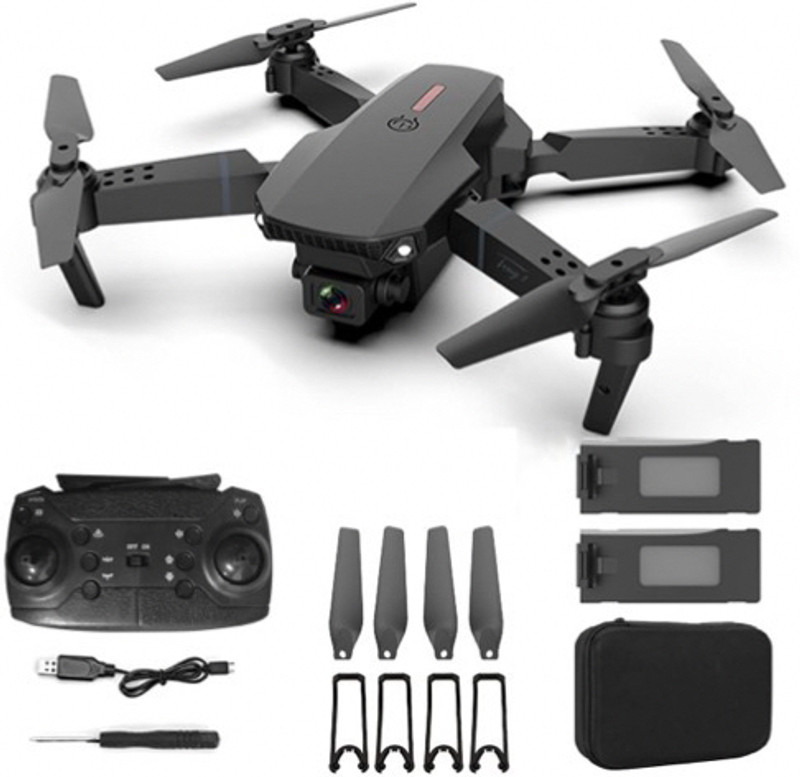 Hoveric E88 Pro Foldable Drone with Dual Speed Mode & HD Transmission 2.4 GHz AM4 4 Core Processor Designed for Workstation(Black)