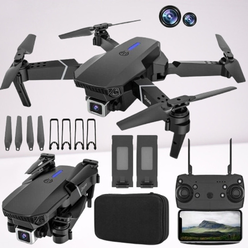 PROFLY E88 Pro 4K Camera Drone with One Key Return Home, Hover Balance & App Support 2.4 GHz AM4 4 Core Processor Designed for Workstation(Black)