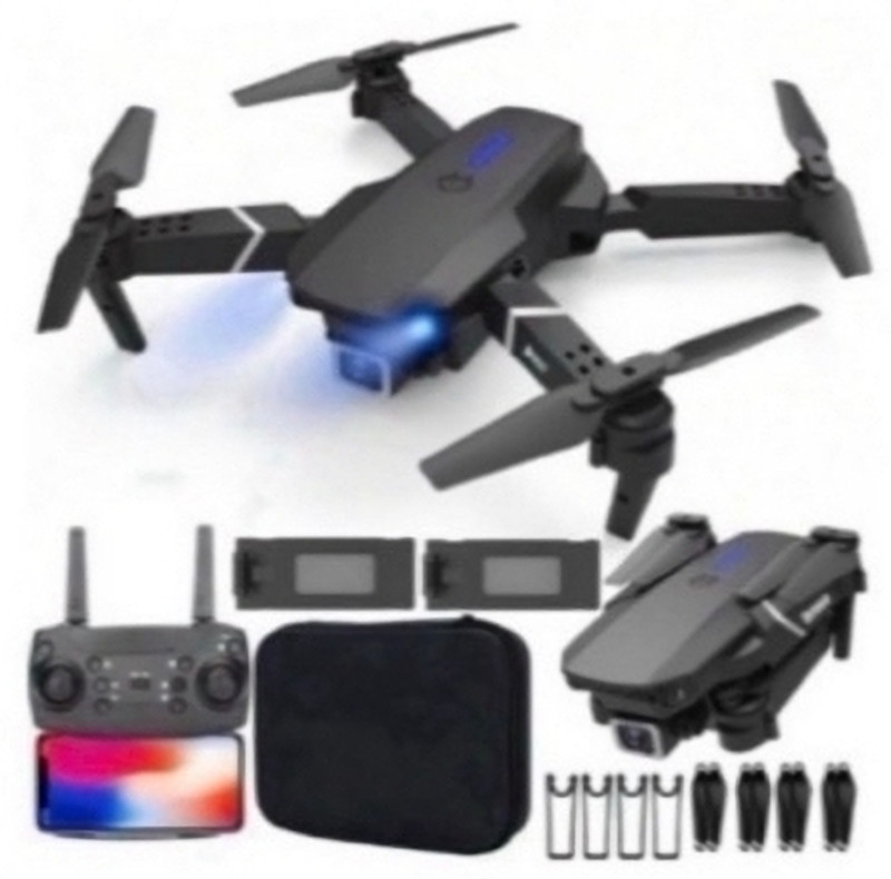 DroneVibe E88 Pro Streaming Flyer with Altitude Lock & HD Wide Camera Lens 2.4 GHz AM4 4 Core Processor Designed for Workstation(Black)