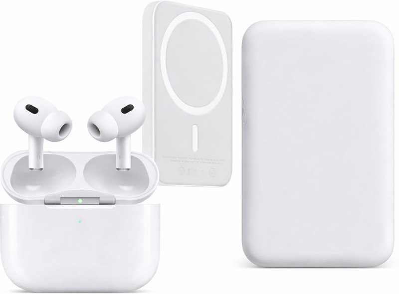 MagPulse AirPods 2 Pro & 5kmah MagSafe Powerbank with silicon case free Earbuds Charger 5.3 GHz AM3, AM5 2 Core Processor Designed for Mobile, Tablet, Desktop(White)