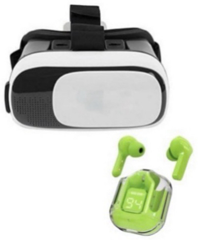 ImmersiOne VR Box + Ultrapods Max Combo for Immersive 3D Experience and HD Sound 2.4 GHz AM3 1 Core Processor Designed for Mobile(Black)