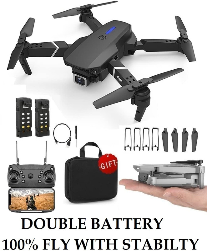 VISIONFLY E88 Pro 4K Camera FPV Drone with Gesture Selfie One Key Emergency Stop & 3D Flip 2.4 GHz AM4 4 Core Processor Designed for Workstation(Black)