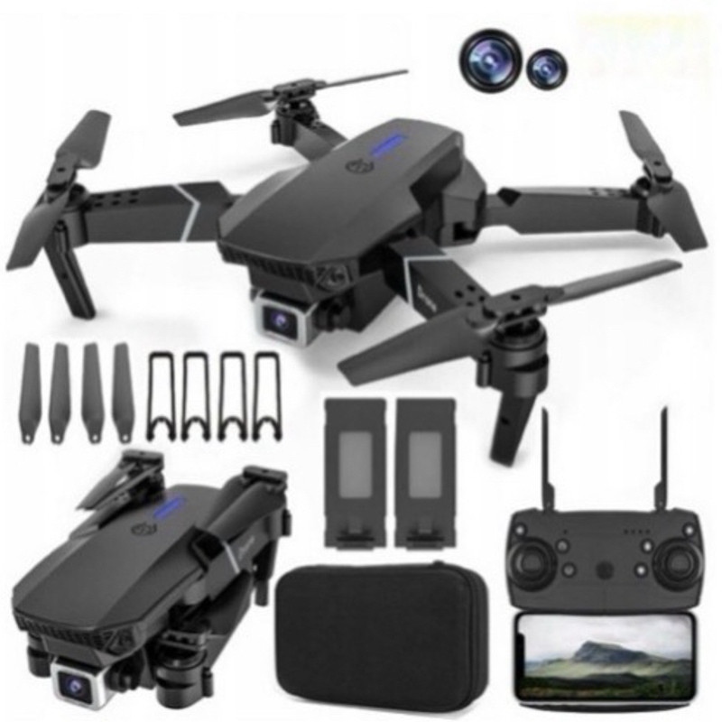 Flyon E88 Pro 4K Camera RC Drone Foldable with WiFi FPV and Hover Control 3.6 GHz AM4 4 Core Processor Designed for Server(Black)