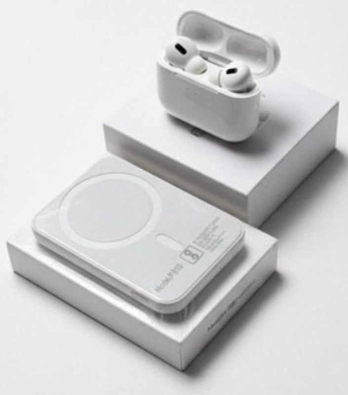 Magvibe AirPods 2 Pro + MagSafe Powerbank | Wireless Audio with High-Speed Snap Charging 5.3 GHz AM2 2 Core Processor Designed for Mobile(White)