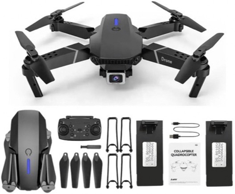 PROFLY E88 Pro 4K Drone with 360° Flip Tricks, Soft Landing Legs & WiFi Live View 2.4 GHz AM4 4 Core Processor Designed for Workstation(Black)