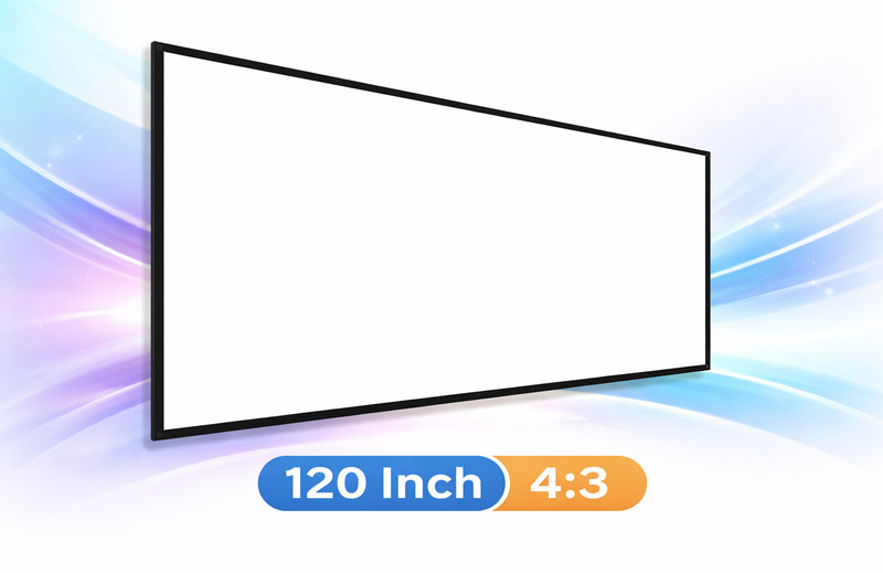 TONZO Fabric Projector Screen 120 Inches 4:3 Projector Screen (Width 243.8 cm x 182.9 cm Height)