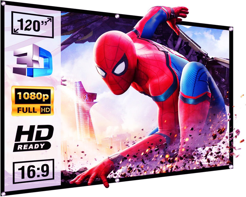 DEV LITE ULTRA 120 Inch - 8FTx 6FT (*JOINTLESS*) Imported 16:9 HD 4K Wall-Mount Portable Movie Projector Screen (Width 244 cm x 183 cm Height)