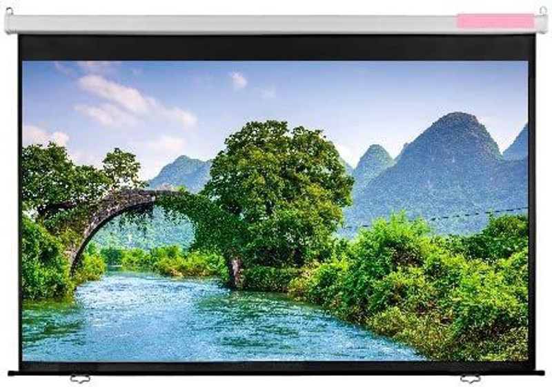 Vilro 150" Universal Wall Type No Autolock Pull Down,10Ft -Width x 8Ft -Height Projector Screen (Width 304.8 cm x 243.84 cm Height)