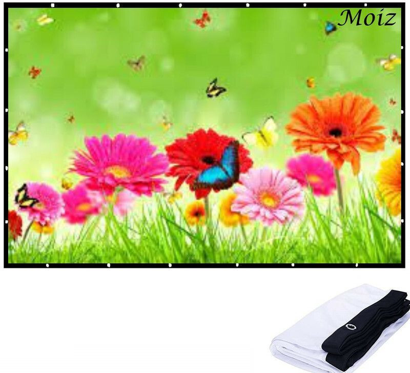 ZIOZY 110 inch 4K 3D HD 16:9 Foldable Anti-Crease Indoor Outdoor - 8Ft (W) x 4.5Ft (H) Projector Screen (Width 243 cm x 137 cm Height)