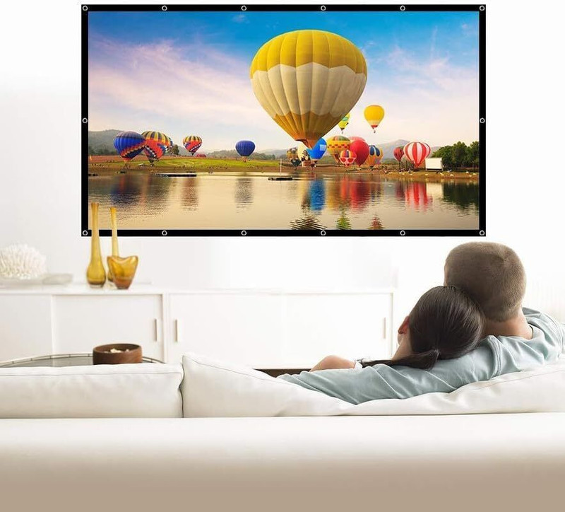 Moiz 160 inch Projector Screen,4K 16:09 Portable Eyelet Premium Foldable Projection Projector Screen (Width 354 cm x 199 cm Height)