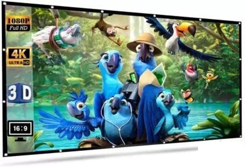 XTECTORVIEW 120 Inch Diagonal Foldable 16:9 Aspect Ratio HD 4K Full White Matte Projection Projector Screen (Width 266 cm x 150 cm Height)