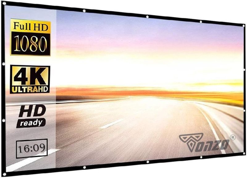 TONZO Autolock 84 Inch 4:3 Manual Pull Down Projector Screen (Width 171 cm x 128 cm Height)