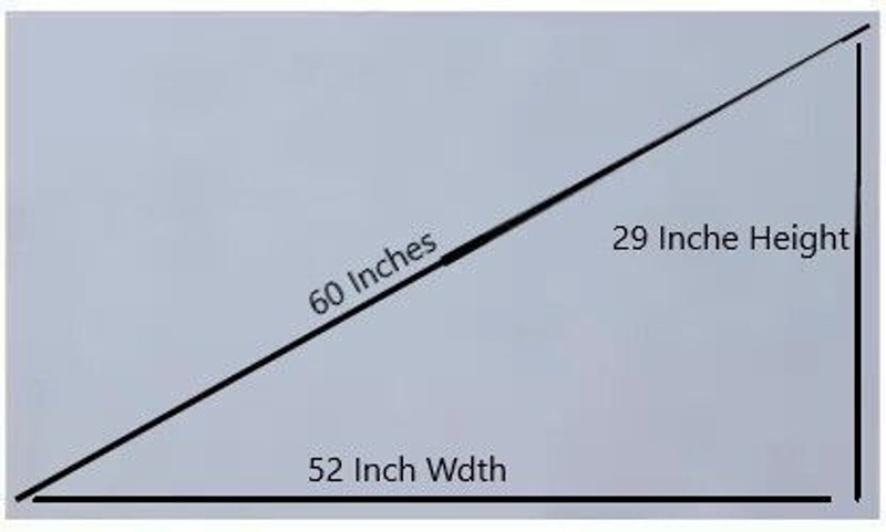 Moiz 60 Inch Diagonal 52x29 Inch 16:9 Grey Foldable High Contrast Anti Crease ALR Projector Screen (Width 133 cm x 75 cm Height)