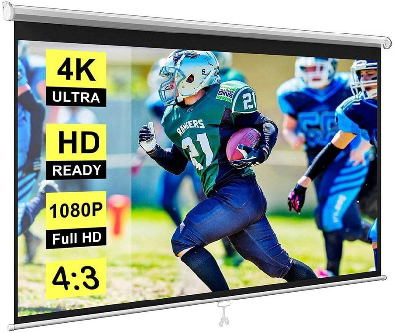 TONZO Autolock 100 Inch 4:3 Wall Mount Projector Screen (Width 203 cm x 152 cm Height)