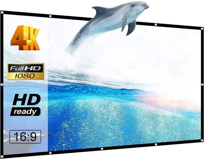 Spline 75 Inch Projector Screen,4K HD 16:9 Portable Video Screen Foldable (W) 66x36 (H) Projector Screen (Width 168 cm x 91 cm Height)