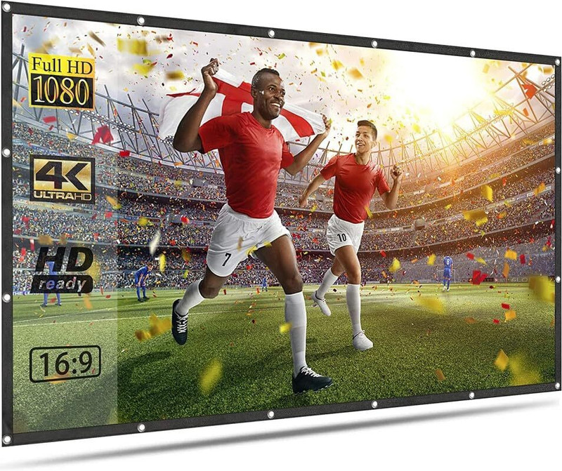 XTECTORVIEW 106 Inches Foldable Projector Screen 16:9 | Portable HD Projection Wall Mount Projector Screen (Width 235 cm x 133 cm Height)