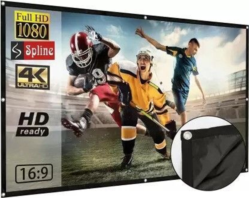Spline 92 Inches Diagonal (7 Ft. x 4 Ft.) 16:9 Projector Screen (W) 84 x 48 Inch (H) HD Projector Screen (Width 214 cm x 122 cm Height)