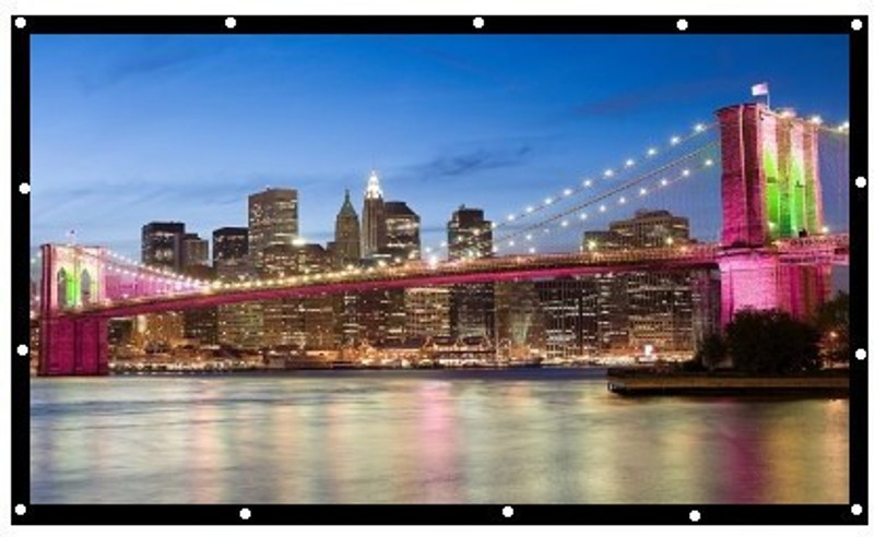 Savsol 50 Inch- 3.7Ft x 2.1Ft Anti-Creased, Foldable Anti-Light,16:9 4K Eyelet HG S+2 Projector Screen (Width 112 cm x 63.5 cm Height)