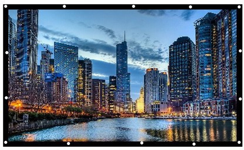 ZIOZY 82 Inch- 6Ft x 3.4Ft - Anti-Creased Foldable-Anti-Light 16:9 4K Eyelets Full HG Projector Screen (Width 182.88 cm x 104.14 cm Height)