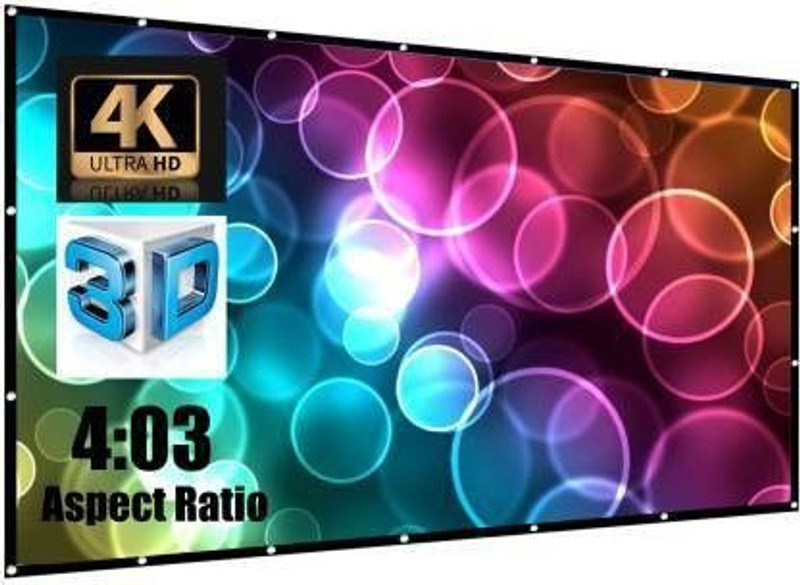 Moiz 65 inch Projector Screen,4K HD 16:9 Portable Video Screen Foldable Anti-Crease Indoor Outdoor for Home, Office, Classroom (56.5" Inch (W) x 31.75" Inch (H)) (Width 144.78 cm x 81.28 cm Height) Projector Screen (Width 144 cm x 81 cm Height)