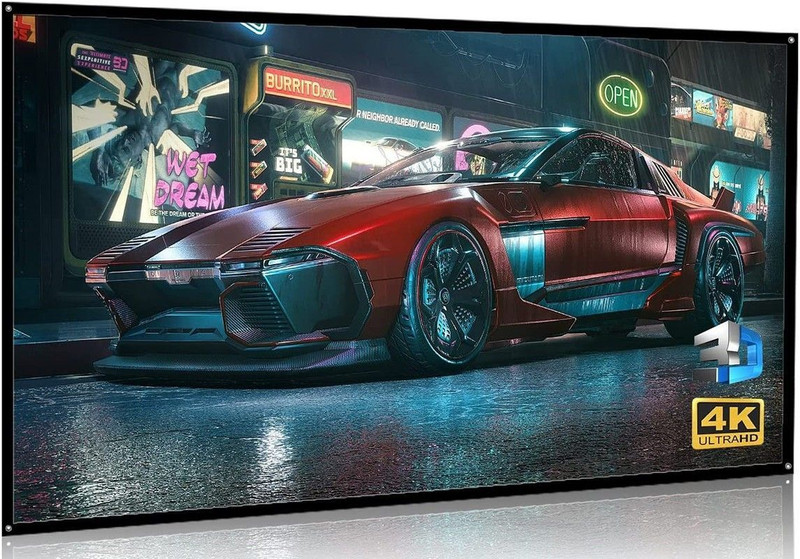 royality 120 inch 16:9 HD Projector Screen, Anti-Crease Foldable Portable, white matt Projector Screen (Width 105 cm x 59 cm Height)