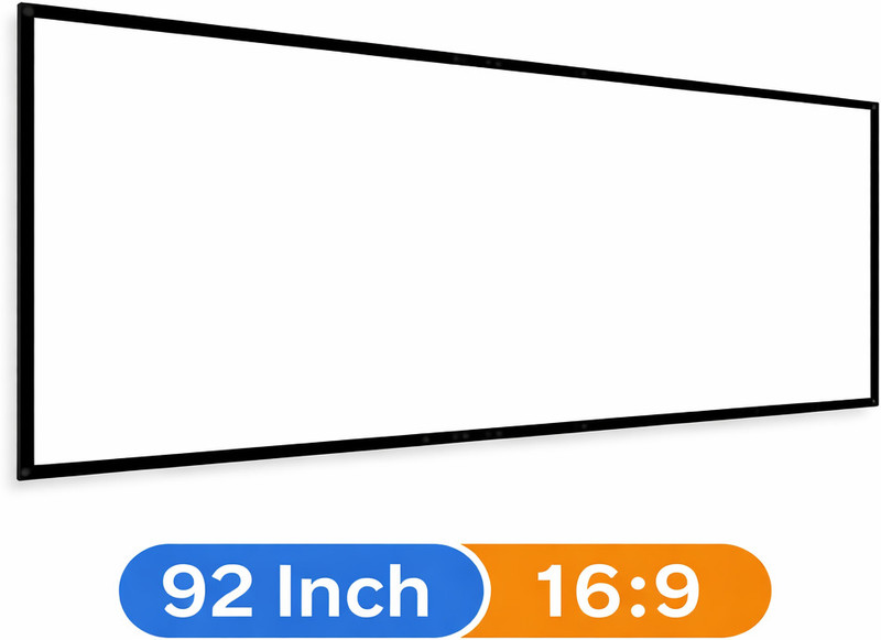 TONZO Fabric Projector Screen 92 Inches 16:9 Projector Screen (Width 203.2 cm x 114.5 cm Height)