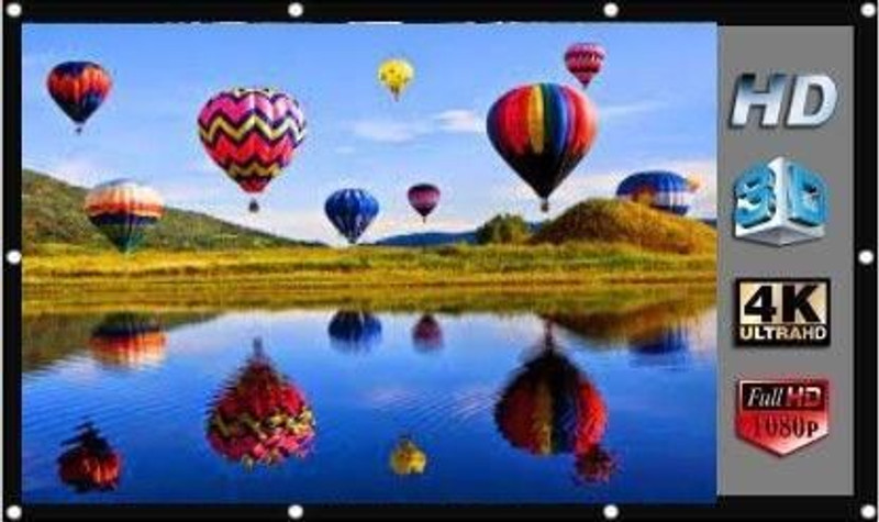 Vilro Projector Screen, Eyelet 6 ft (W) x 4 ft (H) - 84"- Diagonal- 4:03 Aspect Ratio Projector Screen (Width 183 cm x 121 cm Height)