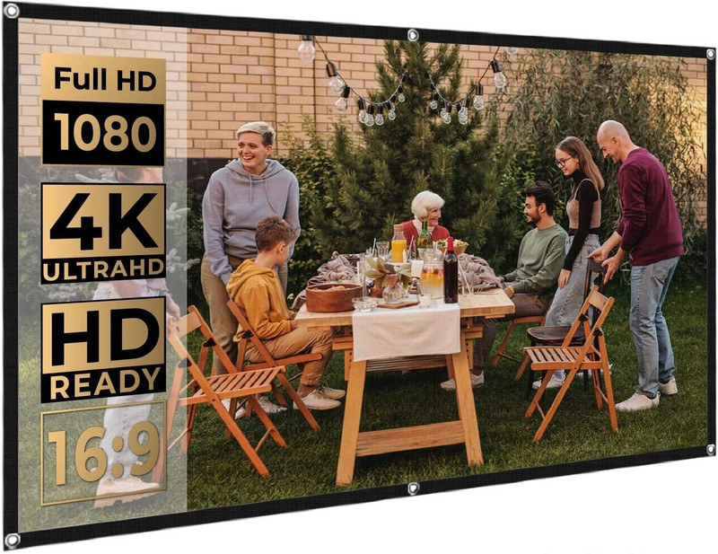 royality 200 inch Large Projector Screen16:9 Hanging Movie Washable Fold-able Anti-Crease Projector Screen (Width 447 cm x 257 cm Height)