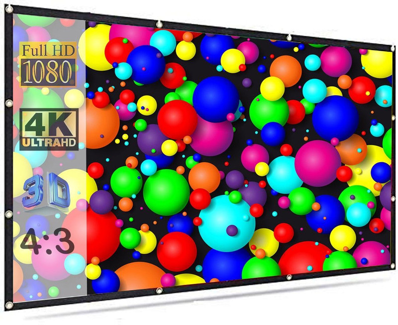 Savsol Eyelet Foldable projector Screen 6 ft. (W) x 4 ft. (H) 84" Inch Diagonal Design 025 Projector Screen (Width 184 cm x 123 cm Height)