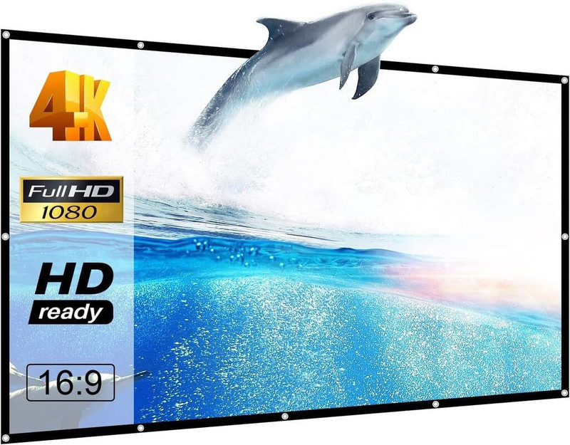 XTECTORVIEW 92 Inch Foldable Projector Screen 16:9 HD 4K 3D Projection, Matte White Fabric Projector Screen (Width 203 cm x 114 cm Height)