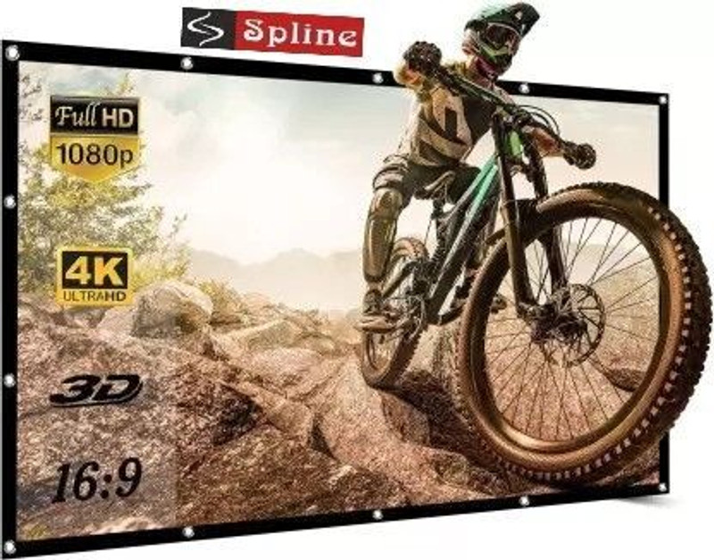 Spline 120 inch Projector Screen HD16:9 Foldable (9 Feet (W) x 5 Feet (H)) Projector Screen (Width 275 cm x 153 cm Height)
